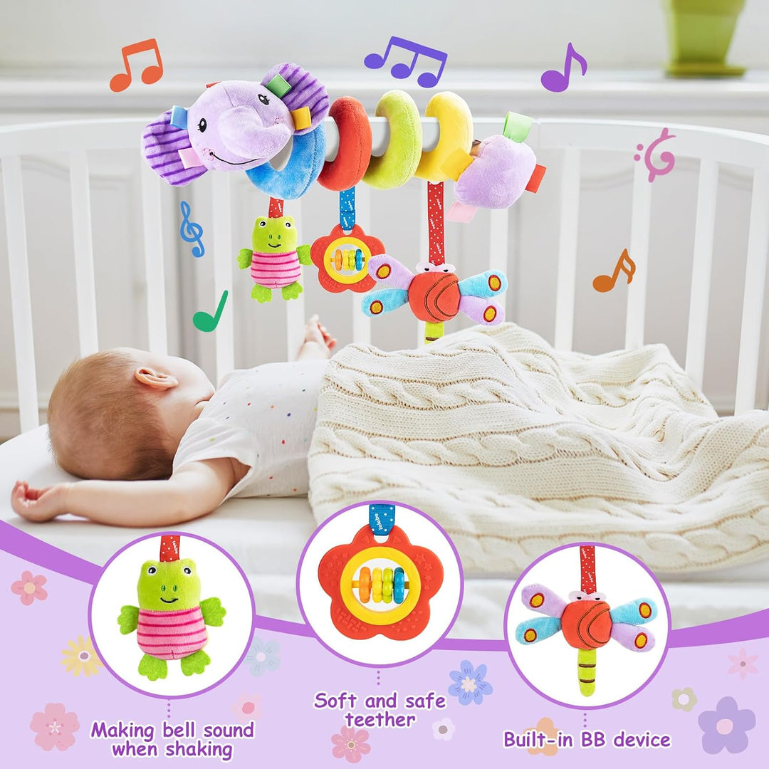 Kinderwagen Spielzeug, Baby Activity Spirale Spielzeug mit Rassel, Hängendes Spiral Plüsch Spielzeug