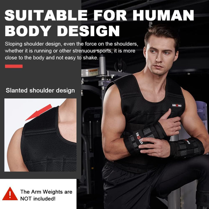 Verstellbare Gewichtsweste, 20 kg, Workout, Gewichtsweste, Training, Fitness, Gewichtsjacke für Männ