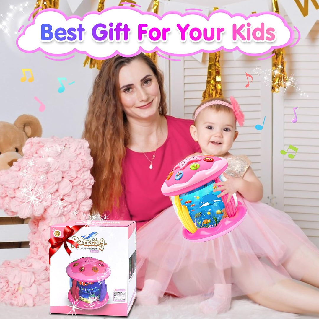 Baby Spielzeug ab 1 Jahr Mädchen Junge Drehender Projektor Babyspielzeug ab 6 12 18 Monate mit Musik