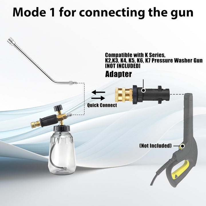 M MINGLE 40,6 cm Unterbau-Unterlegscheibe mit Schneeschaumlanze, kompatibel mit Kärcher K-Serie, K2,