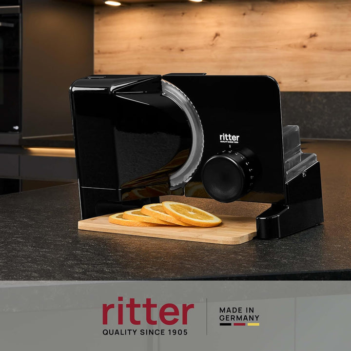 ritter varido 5 Elektrischer Allesschneider & Brotschneidemaschine aus Metall mit ECO-Motor, Made in