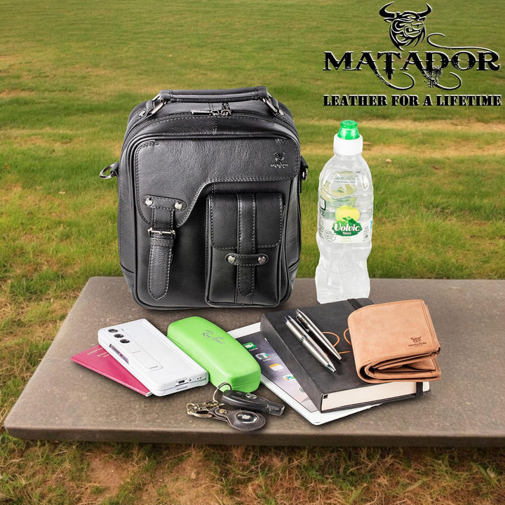 MATADOR Schultertasche Echt Leder Herren Hochwertige Arbeittasche Umhängetasche Ledertasche Tabletta