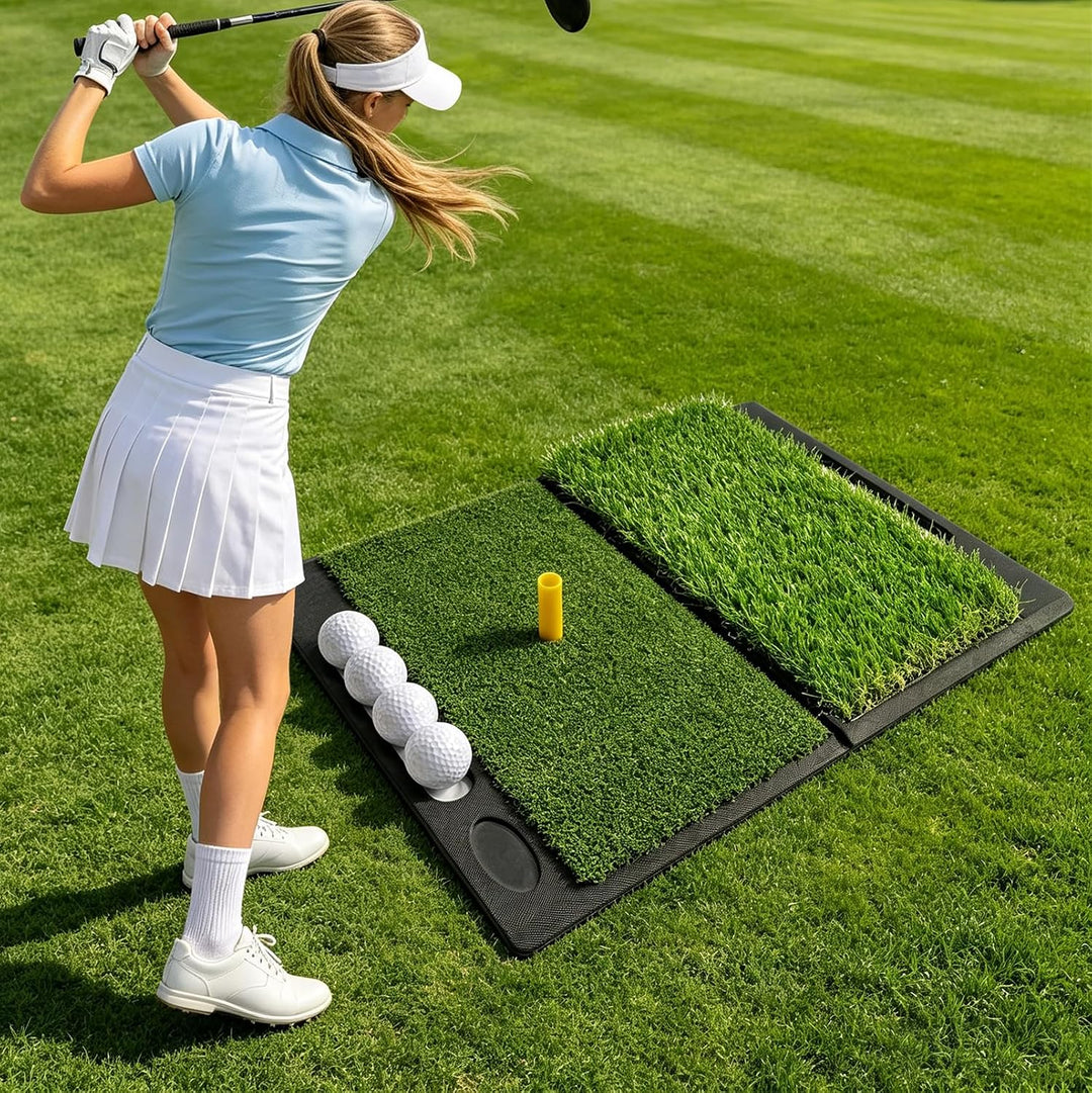 Golf Abschlagmatte 53.5 x 40 cm, Faltbare Golf-Schlagmatte, Tragbare Golf-Übungsmatte, Golf Übungsma