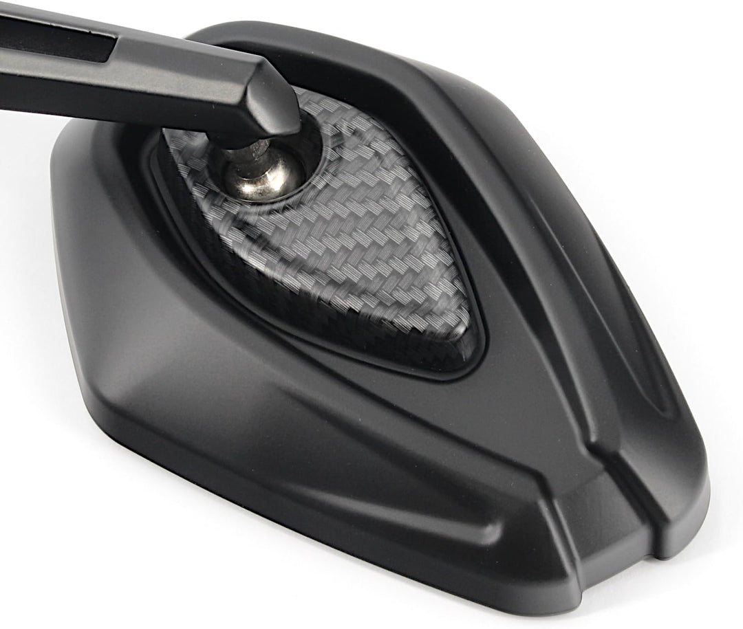 Area1 Universal Motorrad Rückspiegel Paar e-geprüft 2x M10 Rechtsgewinde + Linksgewindeadapter, komp