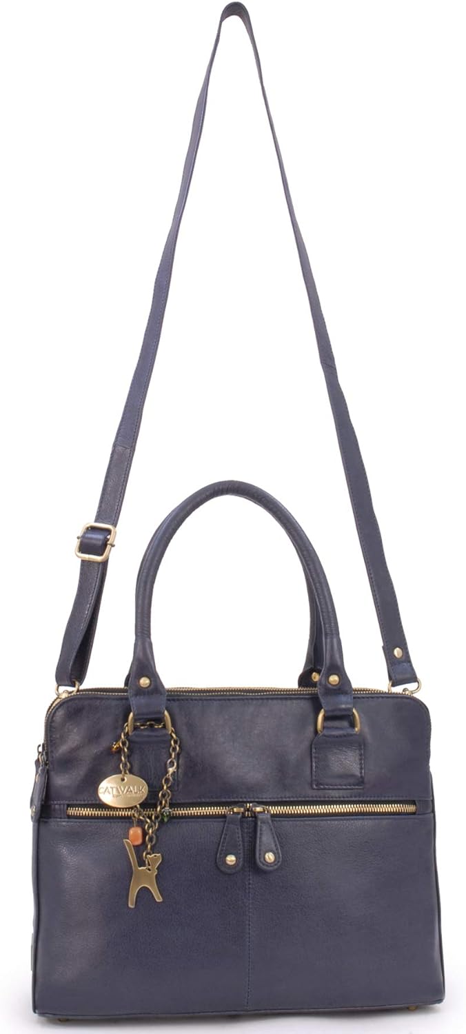 Catwalk Collection Handbags - Leder - Grosse Schultertragetasche/Umhängetasche/Shopper/Tote - Handta