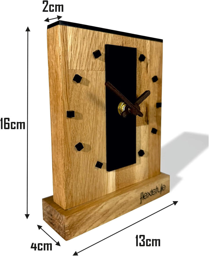 FLEXISTYLE Modern standuhr klein aus Holz Eiche Wohnzimmer Badezimmer (Style 11), Style 11