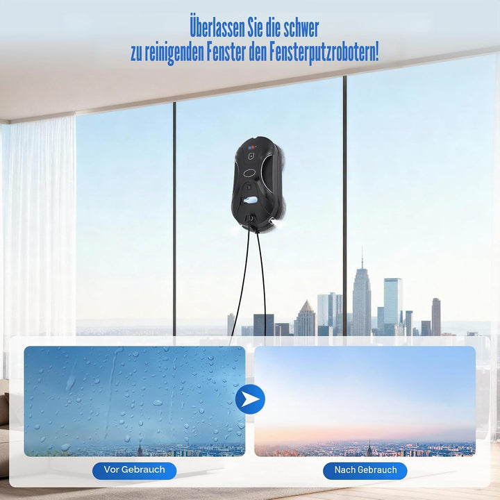 Fensterputzroboter,5600pa Fensterroboter,Elektrischer Fensterputzer Mit Sprühwasser,3 Reinigungsmodi
