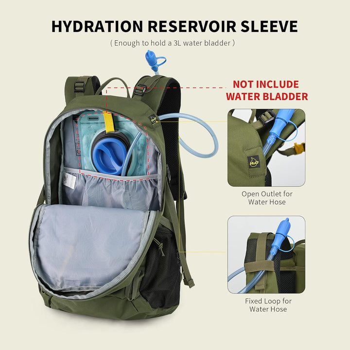 SKYSPER BOGDA 35 Wanderrucksack 35L Camping Backpack mit Rückenbelüftung & Trinksystem Trekkingrucks