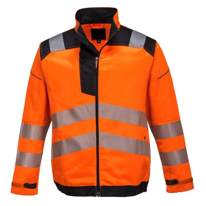 Portwest PW3 Warnschutzjacke, Grösse: M, Farbe: Orange/Schwarz, T500OBRM