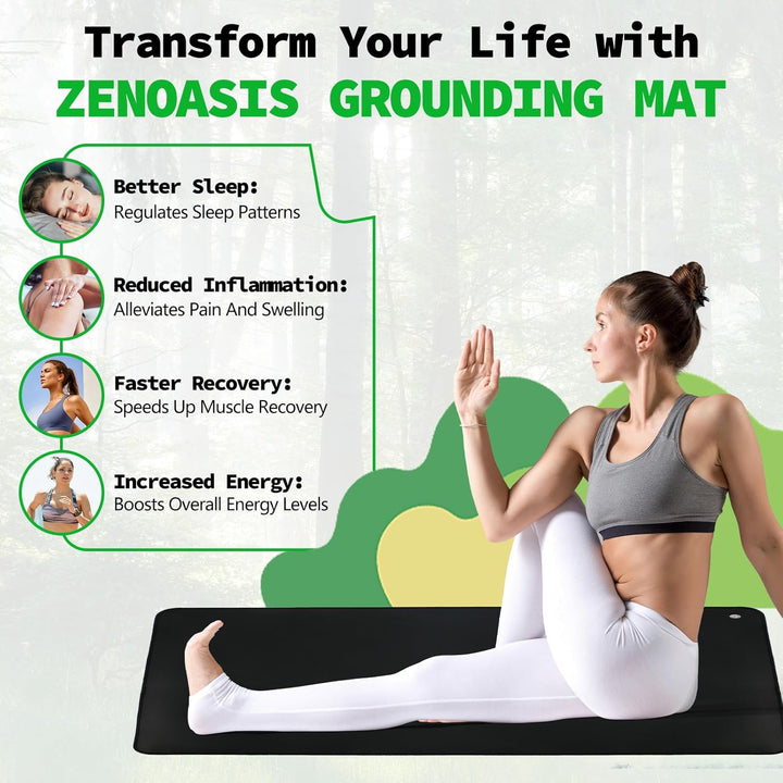 Erdungsmatte mit EU Kabel, Grounding Mat for Earthing, Erdungsmatten-Set für Besseren Schlaf, Ground