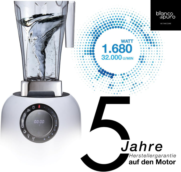 bianco di puro® Hochleistungsmixer Puro S Smoothie Maker 8 Mixprogramme 2 Liter Mixbehälter BPA-frei
