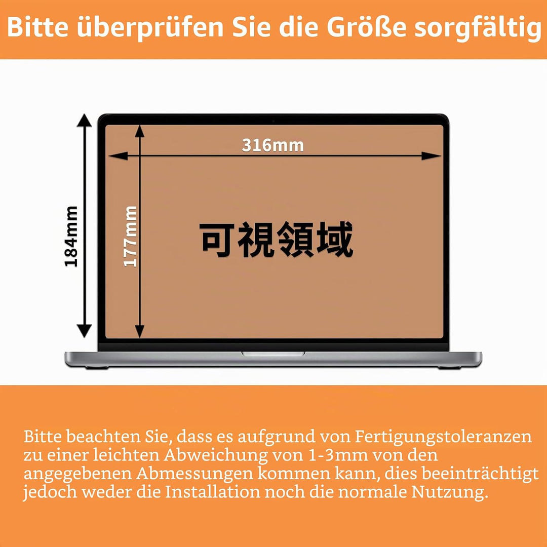 Laptop Magnetischer Monitor Blickschutzfilter für 14 Zoll 16:9, Abnehmbar Anti Glare, Anti Blaulicht
