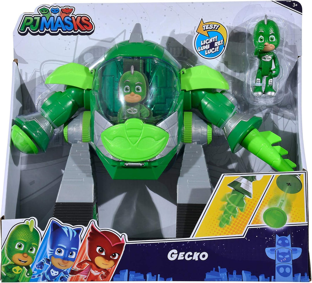 Simba 109402464 PJ Masks Turbo Roboter Gecko, mit Licht, mit Kanone, 23cm, PJ Masks Turbo Roboter Ge