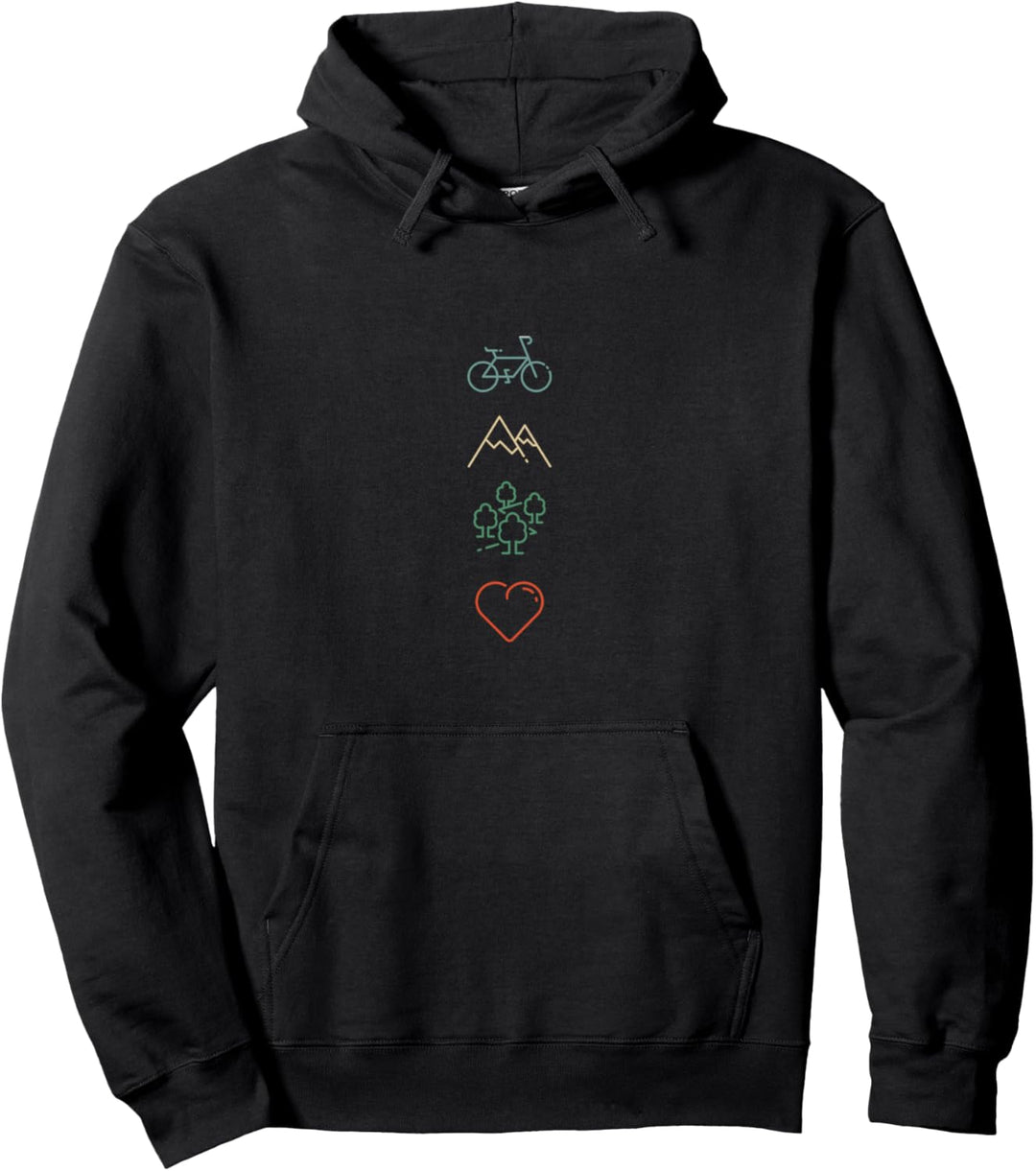 Fahrrad Berge Wald Liebe MTB Mountainbike Pullover Hoodie