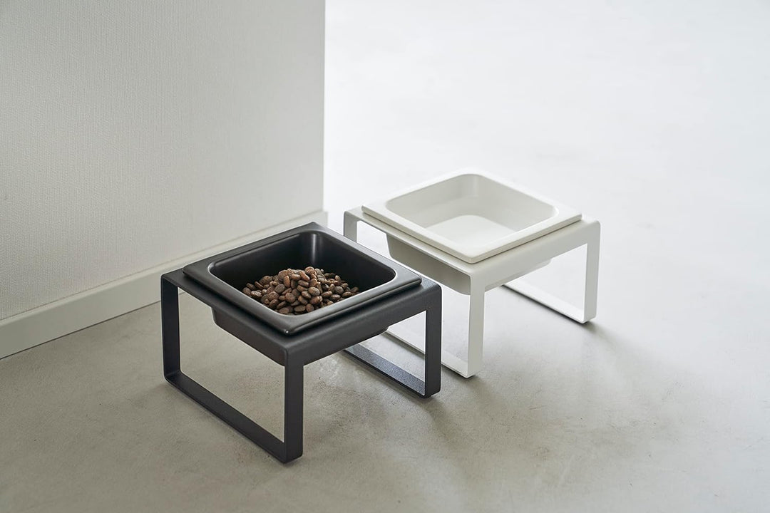 Yamazaki TOWER 5817 Futternapfständer einzeln, 300ML, Schwarz, Stahl/Keramik, Pet Food Bowl Stand, S