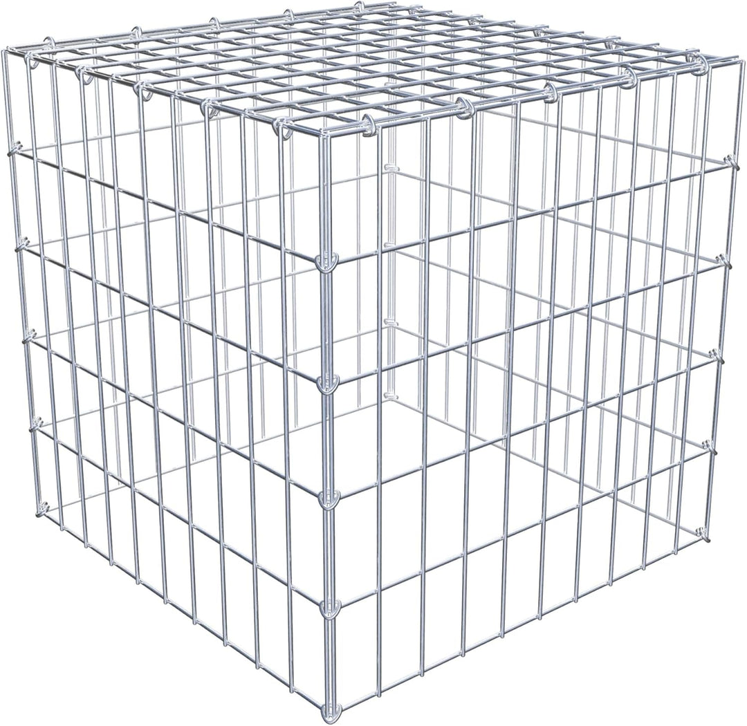 GABIONA Anbau-Gabione Typ3 eckig, Maschenweite 5 x 10 cm, Tiefe 50 cm, Gabione 50 x 50 x 50 cm (L x