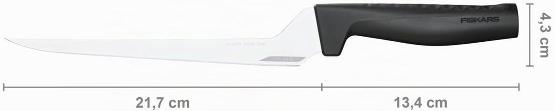 Fiskars Filetiermesser, Hard Edge, Elegantes Design, Gesamtlänge: 32,1 cm, Rostfreier Stahl/Kunststo