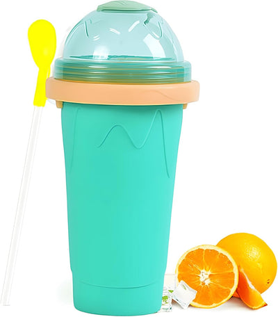 Slushy Maker Silikon Cup inkl. Strohhalm-Löffel 300ml | Magic Eisbecher für Slush Eis | Frozen Slush