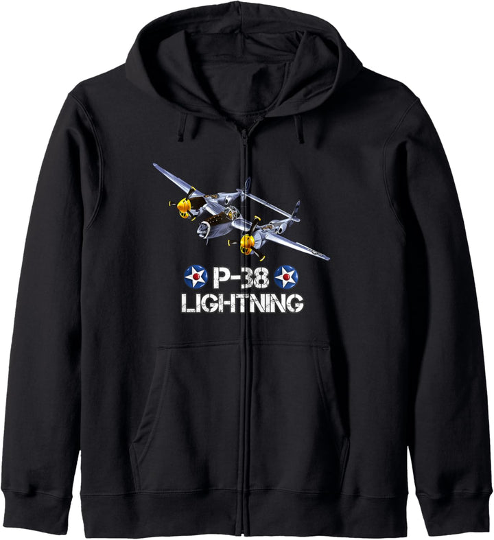 Zweiter Weltkrieg Amerikanischer P-38 Blitzjäger Kapuzenjacke