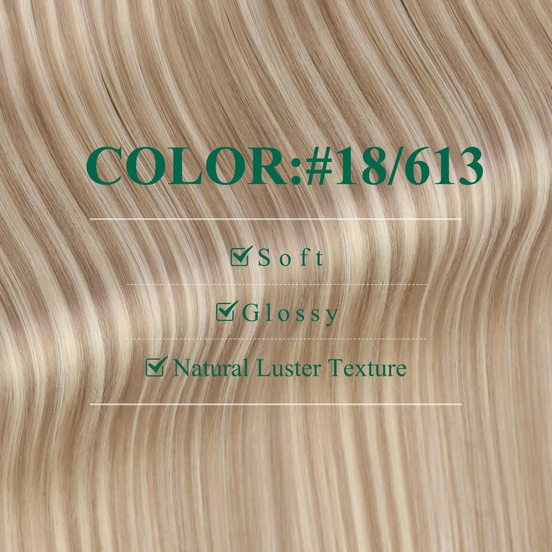 Easyouth Echthaar Extensions Tape in Remy Haarverlangerung Tape Extensions Aschblond Mix Hellblond T