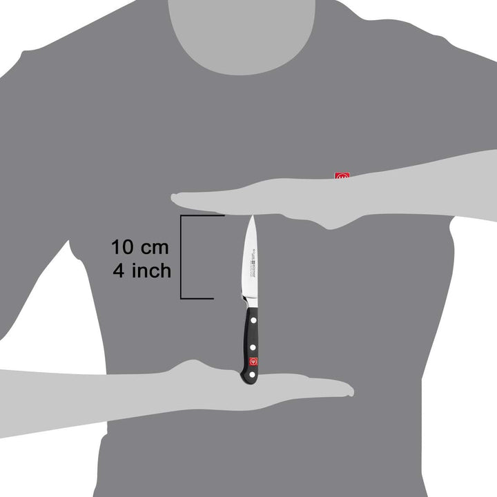 WÜSTHOF Classic Gemüsemesser 10 cm, Schwarz,silber 10 cm Gemüsemesser, 10 cm Gemüsemesser