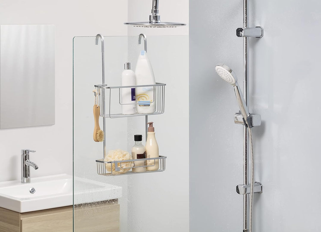 TATAY 2 Höhen Bildschirmregal mit Aluminiumaufhänger, 100% Edelstahl, eloxiertes Aluminium, modernes