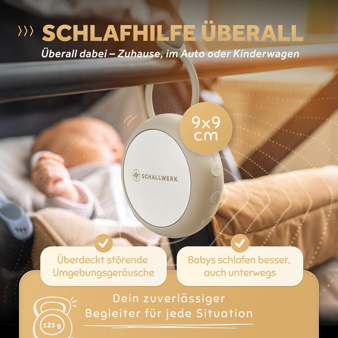 Schallwerk ® White Noise Machine Baby – Einschlafhilfe für Babys & Erwachsene mit weissem Rauschen,