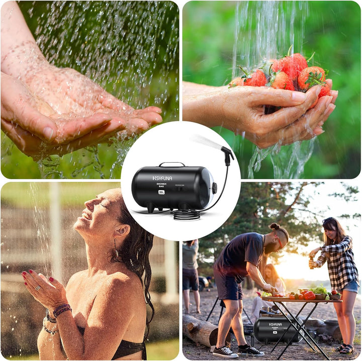 Camping Dusch Outdoor,20L Camping Duschtasche,grosser Wasserdurchfluss,Handbrause,Solardusche,PVC-Du
