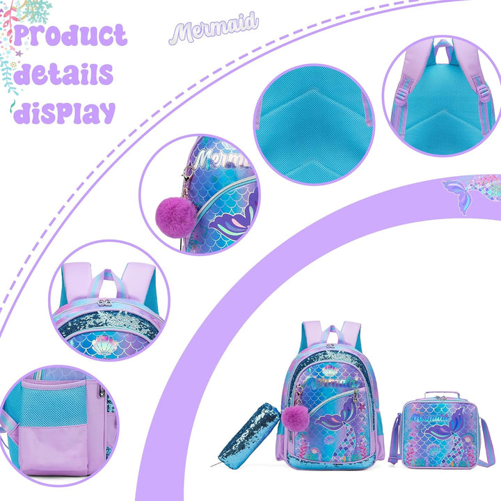HTgroce Schulrucksack Mädchen Teenager Schultasche Schulranzen Set Rucksack für Mädchen Schule Freiz