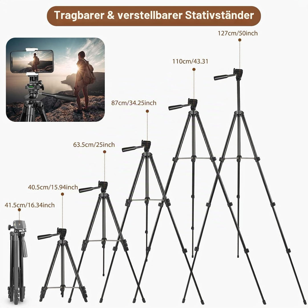 Aureday Ringlicht mit 50-Zoll-Stativ für Live-Stream, Makeup, YouTube-Video, Fotografie - Selfie-Lic