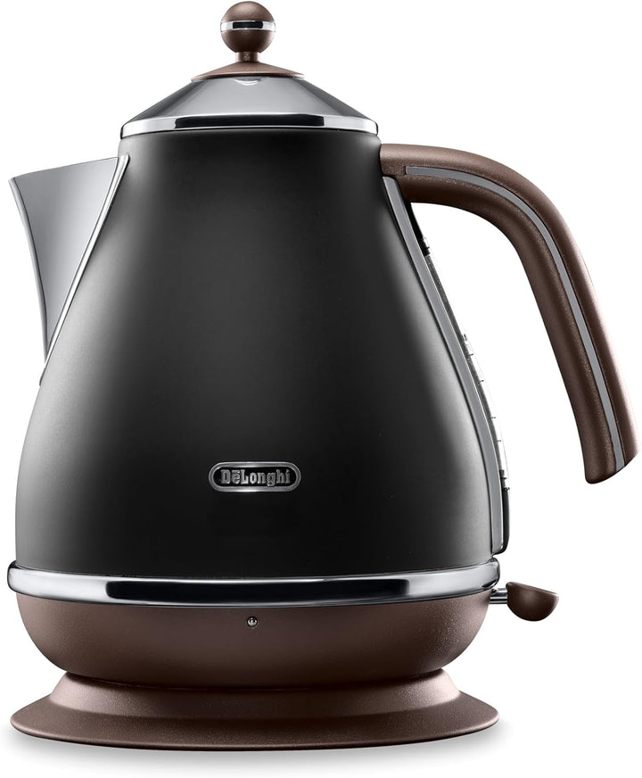 De'Longhi Wasserkocher Icona Vintage KBOV2001.BK - 1,7 l mit Wasserstandsanzeige und 360° Basis, Ede