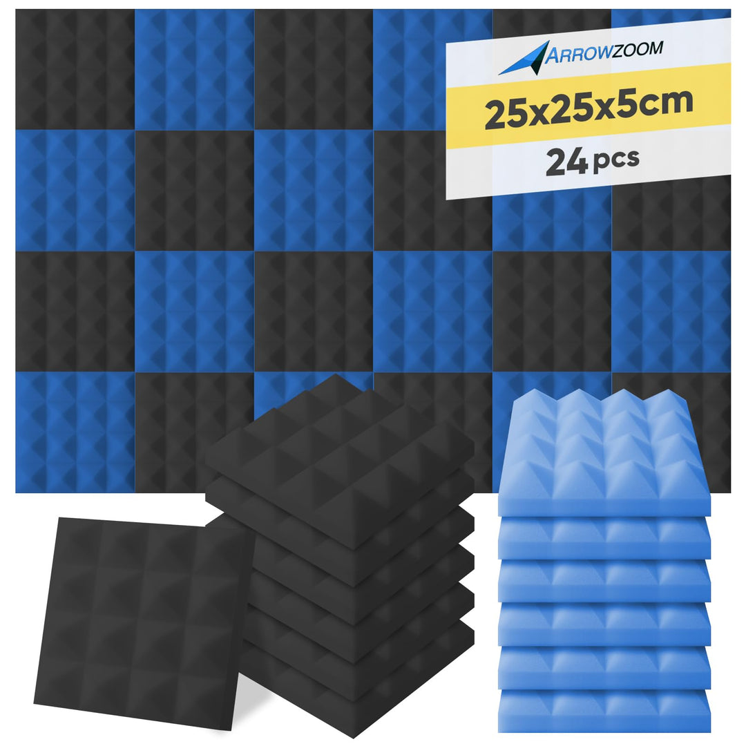 Arrowzoom 24 Akkustik Platten Akkustikschaumstoffmatten Akustikschaumstoff 25x25x5cm Fliesen Dämmung