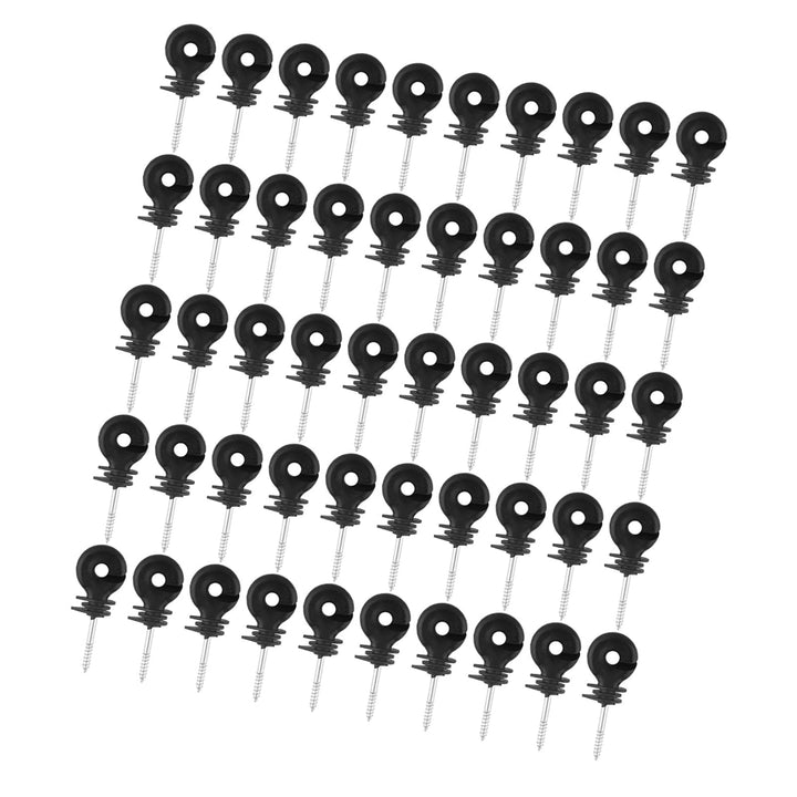 50 Pcs Ringisolator, Schwarz Schraube In Ring Isolatoren Ringisolator duchgehender Weidezaun Ringiso