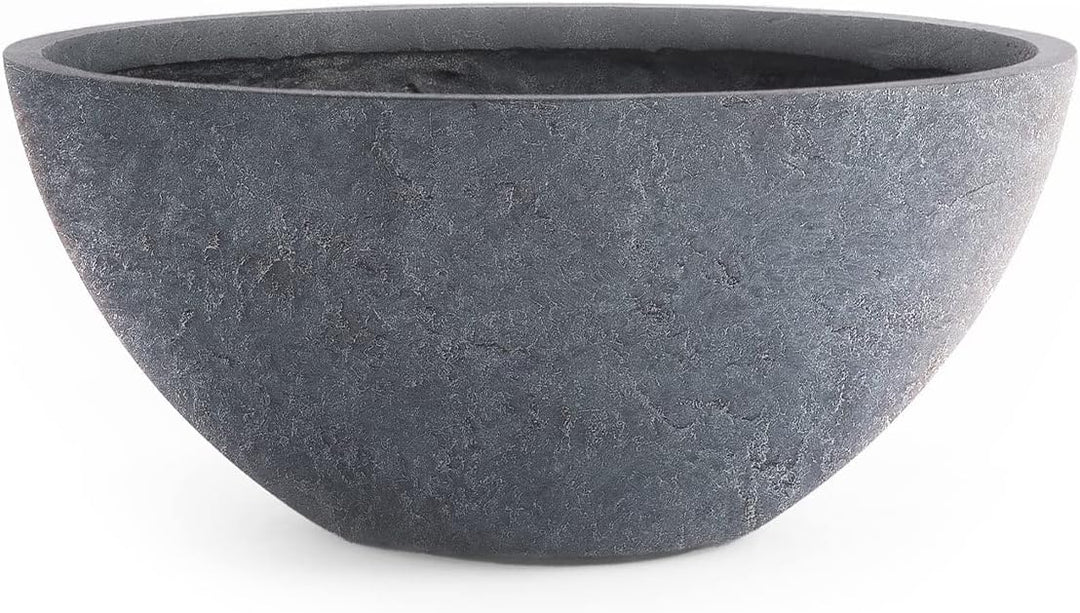 Pflanzwerk® Pflanzkübel Pflanzschale Bowl Ø 36cm Lava Anthrazit *Frostbeständige Blumenschale* *Prem