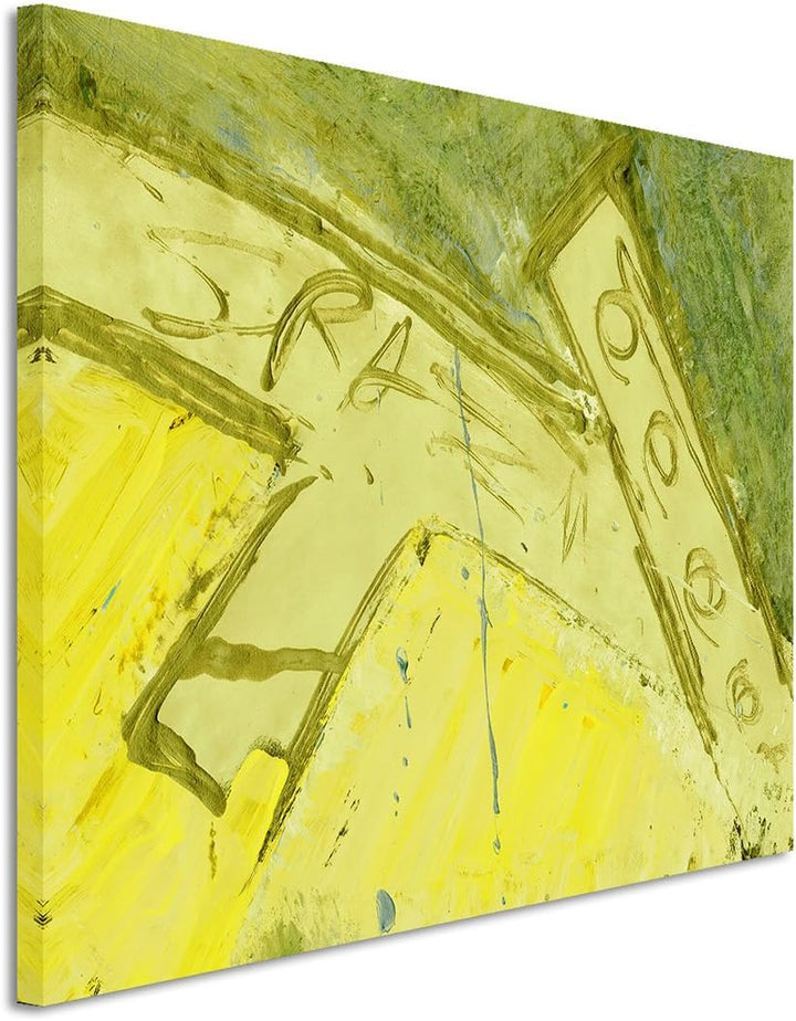 Paul Sinus Art 80x60cm Fotoleinwand Leinwanddruck Kunstdruck Wandbild gelb grün gemalt Muster