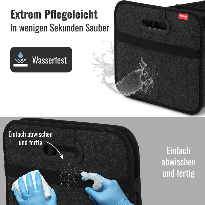 Achilles Auto-Faltbox XL - Filz-Kofferraumtasche Mit Grossem Stauraum - Einkaufstasche - Aufbewahrun