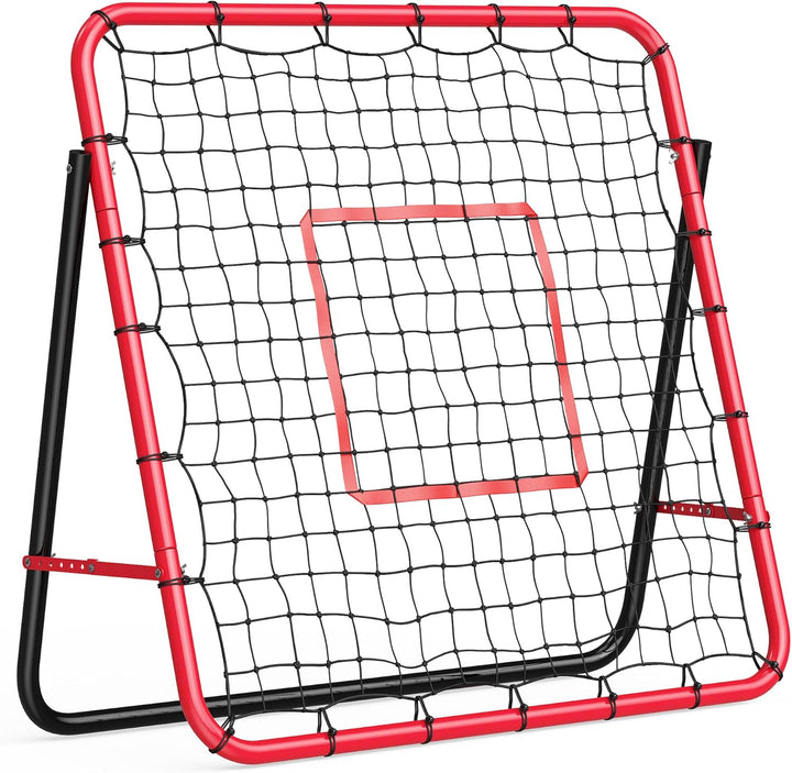 2-in-1 Fussballtor &amp; Rebounder Netz, Verstellbarer Fussball Rückprallnetz, Robuster Stahlrahmen, Tra