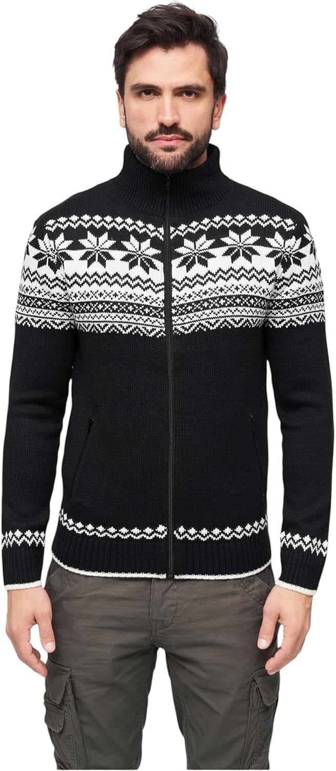 Brandit Herren Norwegian Cardigan Strickjacke L Schwarz, L Schwarz