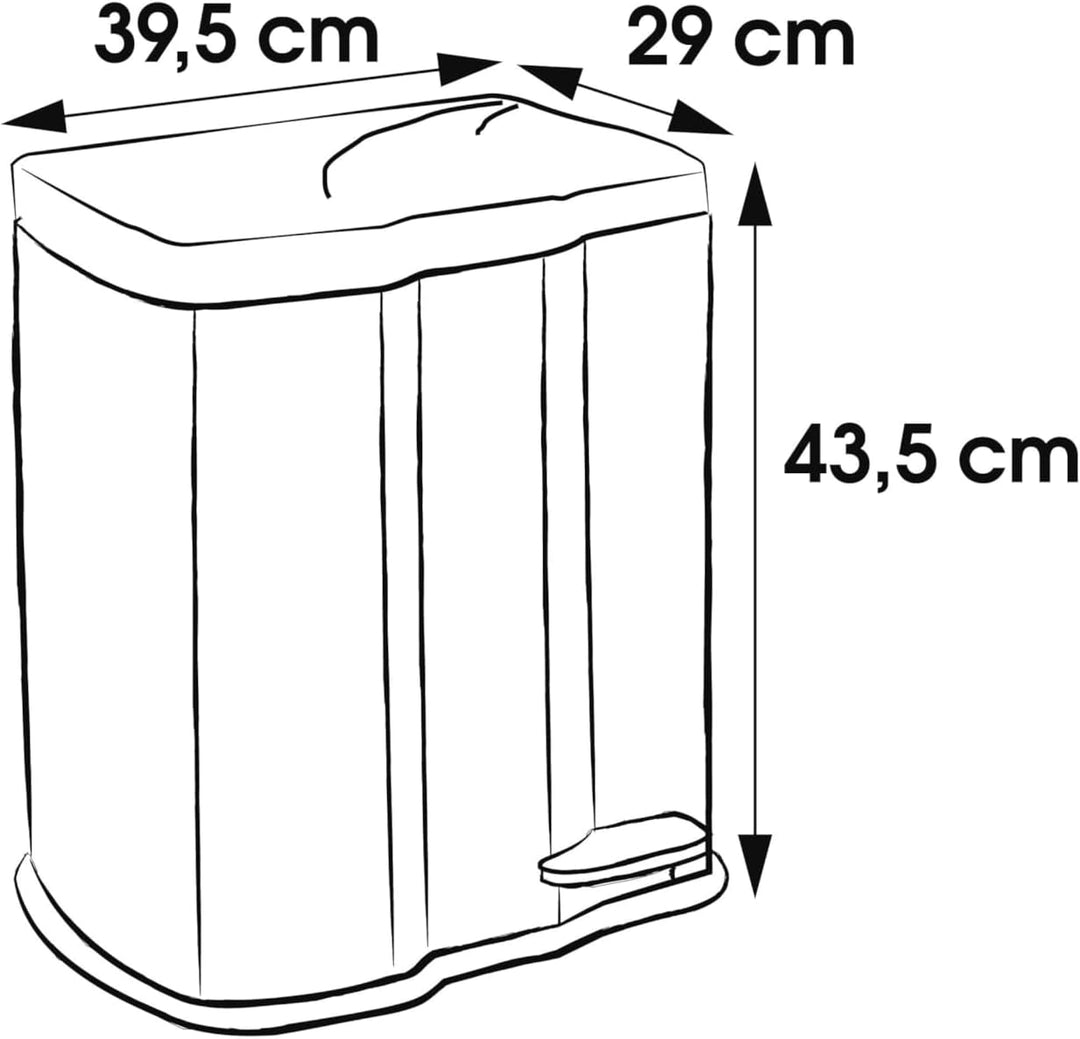 keeeper Treteimer mit 2 Abfallbehältern, 7 l + 15 l, Gunnar,