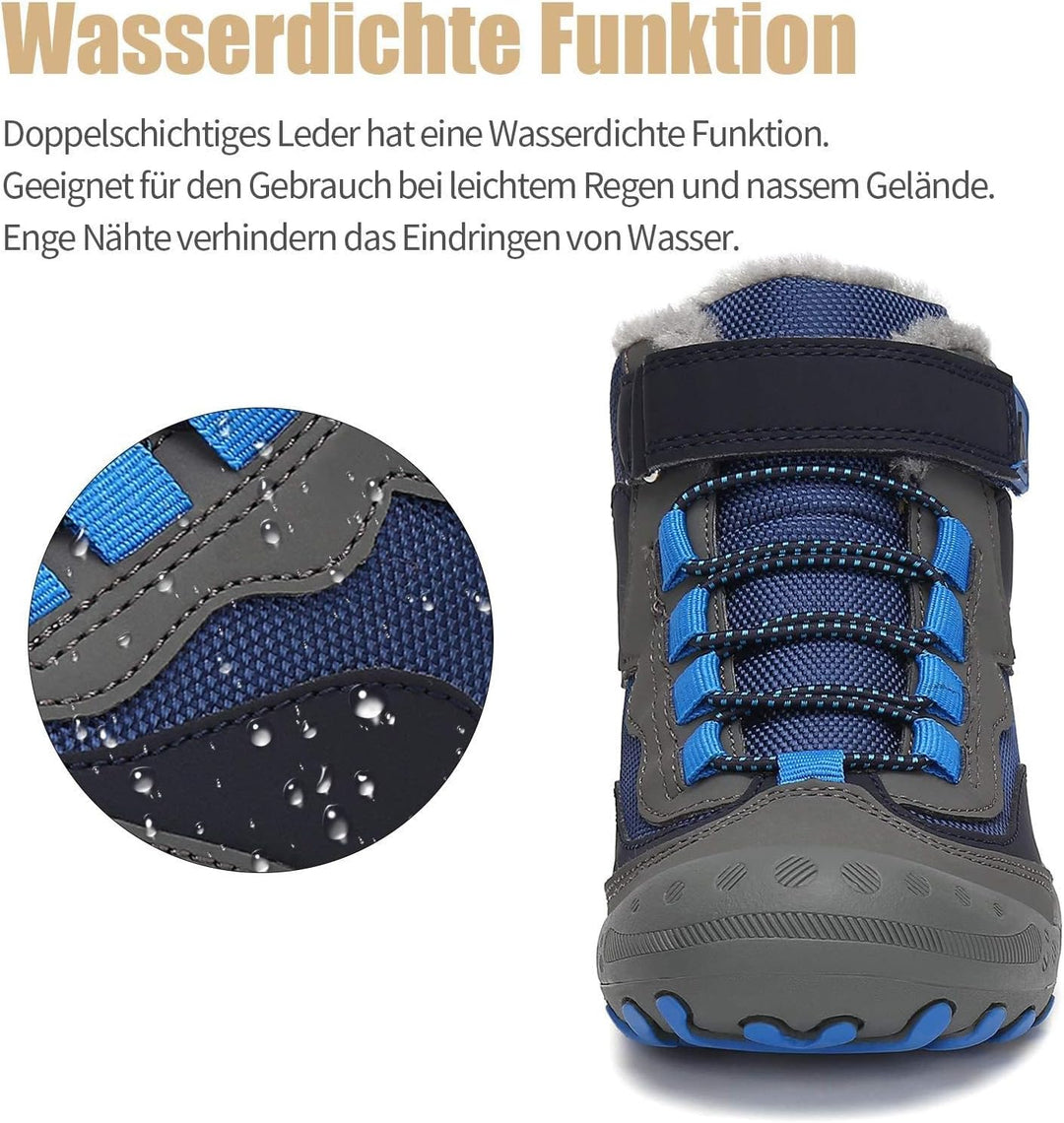 Mishansha Kinder Winterschuhe Gefüttert Winterstiefel für Jungen Mädchen Gr.24-38 27 EU Dunkelblau,
