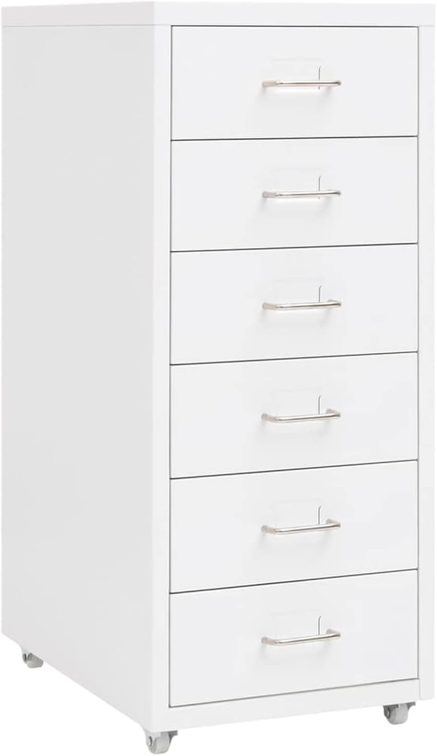 Tidyard Aktenschrank mit Rollen Büroschrank Schubladenschrank Stahlschrank Universalschrank Schrank