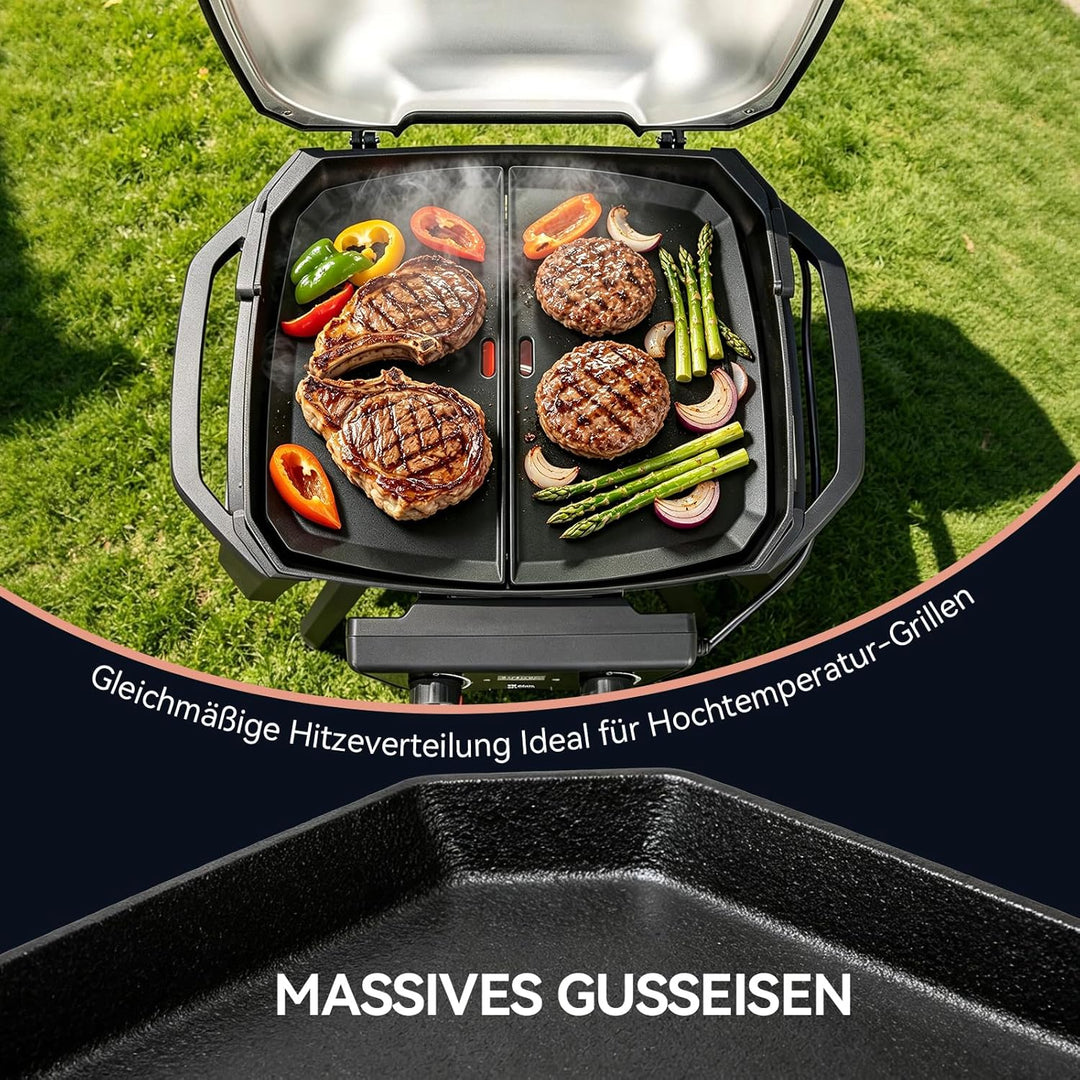 38,6 x 24,6 cm Gusseisen Grillplatte für Weber Pulse 2000, Plancha Grillplatte Ersatz für Weber Puls