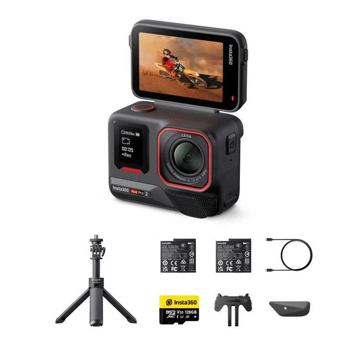 Insta360 Ace Pro 2 Auf Geht's-Bundle - 8K wasserdichte Actionkamera mit Leica entwickelt, 1/1,3" Sen