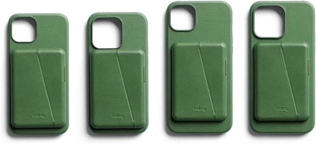 Bellroy Mod Hülle + Brieftasche für iPhone 14 Pro - (Leder-Handyhülle, Slim Card Holder) - Evergreen
