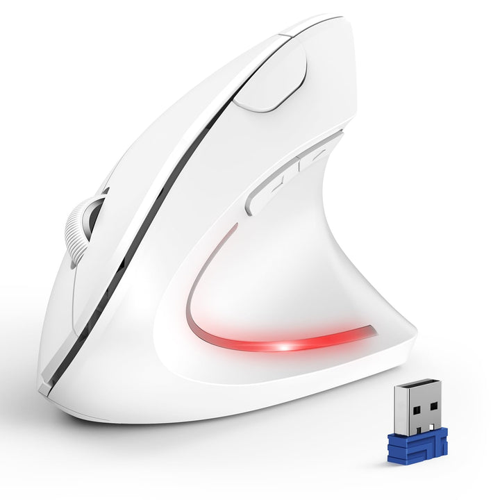 TECKNET Ergonomische Kabellose Bluetooth Maus - Vertikale Wireless Mouse mit 3 Gerät (BT+BT+USB), Op