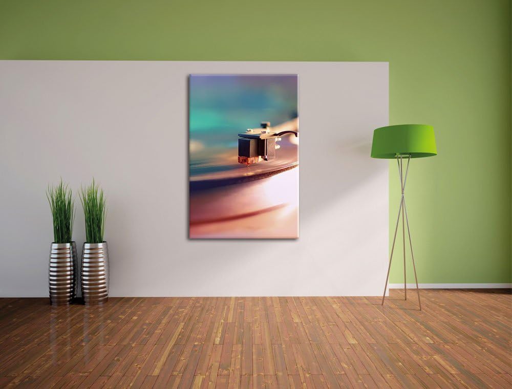 Pixxprint Schallplatte, Format: 100x70 auf Leinwand, XXL riesige Bilder fertig gerahmt mit Keilrahme