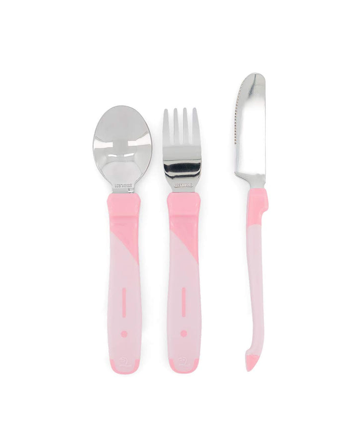 Twistshake Babybesteckset aus Edelstahl | Babylöffel + Babygabel + Babymesser | BPA-freies Besteckse