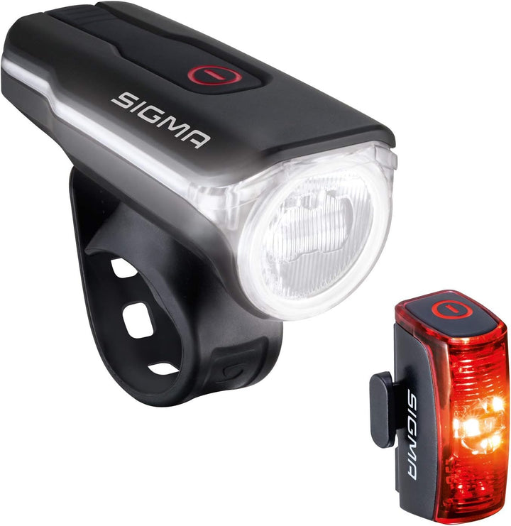 SIGMA LED Fahrradlicht Set AURA 60 und INFINITY | StVZO zugelassenes, akkubetriebenes Vorderlicht un
