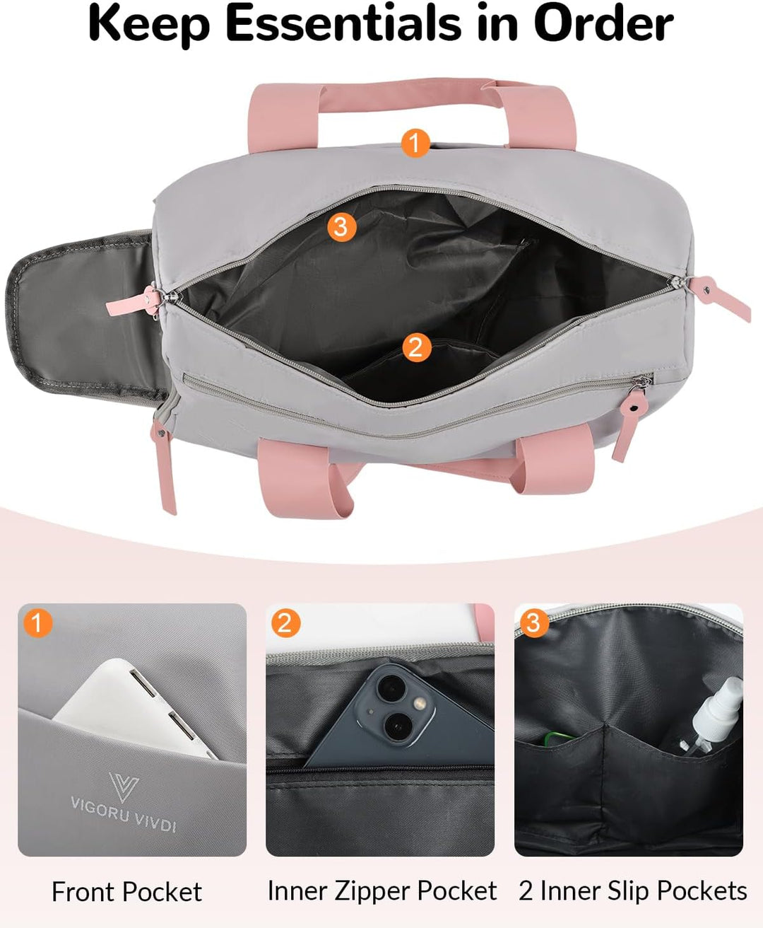15L Sporttasche Damen, Klein Reisetasche mit Schuhfach &amp; Nassfach, Balletttasche Mädchen für Fitness