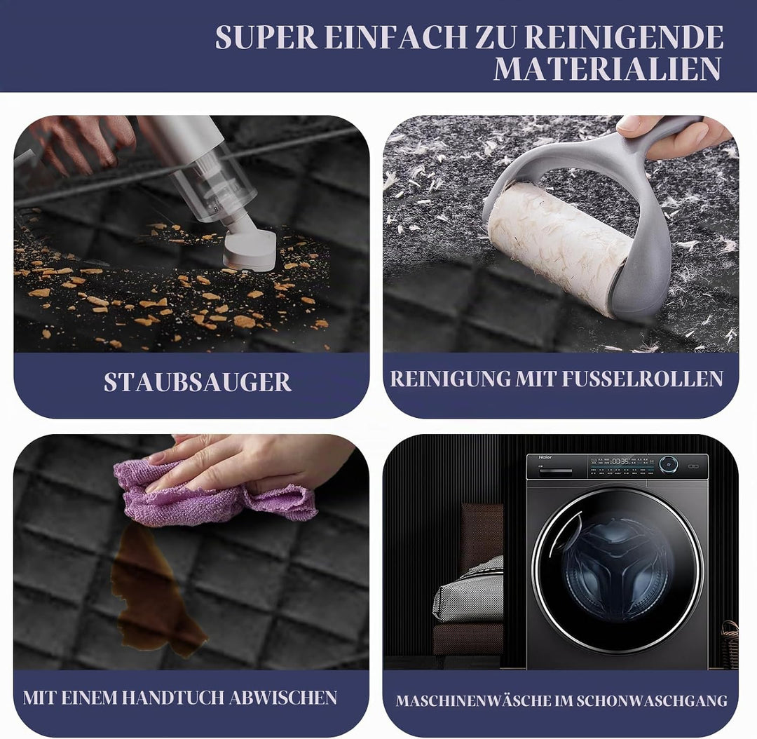 Hundedecke Auto Rückbank, Autoschondecke Hund Rücksitz mit 1 Elastischen Hundesitzgurt, 135x120cm, K